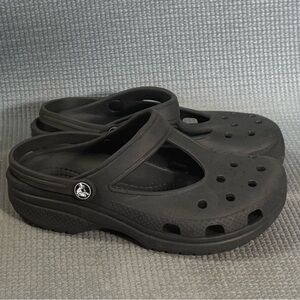 Crocs Candace Clogs Black Sandals Shoes Slip On Beach Kid’s Size‎ 1